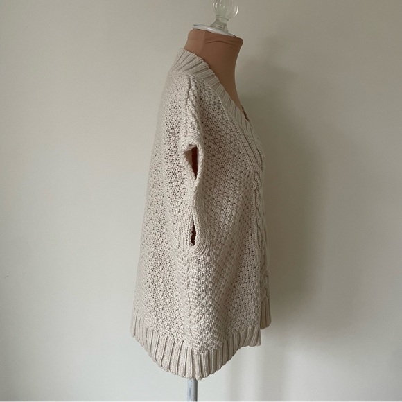 En Saison Natural Beige V-Neck Cable-Knit Sleeveless Sweater Vest EUC Size Small - Picture 8 of 12